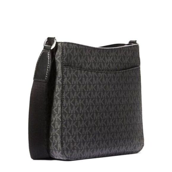 New Michael Kors Jet Set Travel Small Signature Logo Messenger Bag Black - Picture 2 of 3